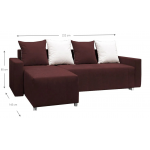 Γωνιακός καναπές Odette-Καφέ σκούρο 222x145x85
