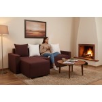 Γωνιακός καναπές Odette-Καφέ σκούρο 222x145x85