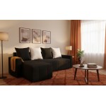 Γωνιακός καναπές Odette-Μαύρο 222x145x85