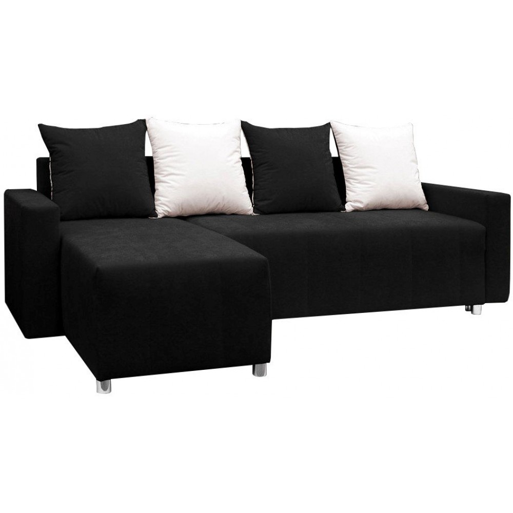 Γωνιακός καναπές Odette-Μαύρο 222x145x85