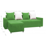 Γωνιακός καναπές Odette-Πράσινο 222x145x85