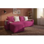 Γωνιακός καναπές Odette-Ροζ 222x145x85