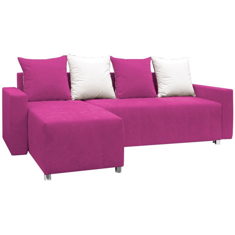 Γωνιακός καναπές Odette-Ροζ 222x145x85