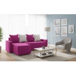 Γωνιακός καναπές Odette-Ροζ 222x145x85