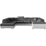 Γωνιακός καναπές Ollenne-Αριστερή-Λευκό - Γκρι