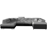 Γωνιακός καναπές Ollenne-Αριστερή-Μαύρο - Γκρι