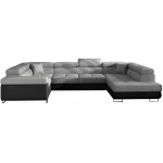 Γωνιακός καναπές Ollenne-Δεξιά-Μαύρο - Γκρι