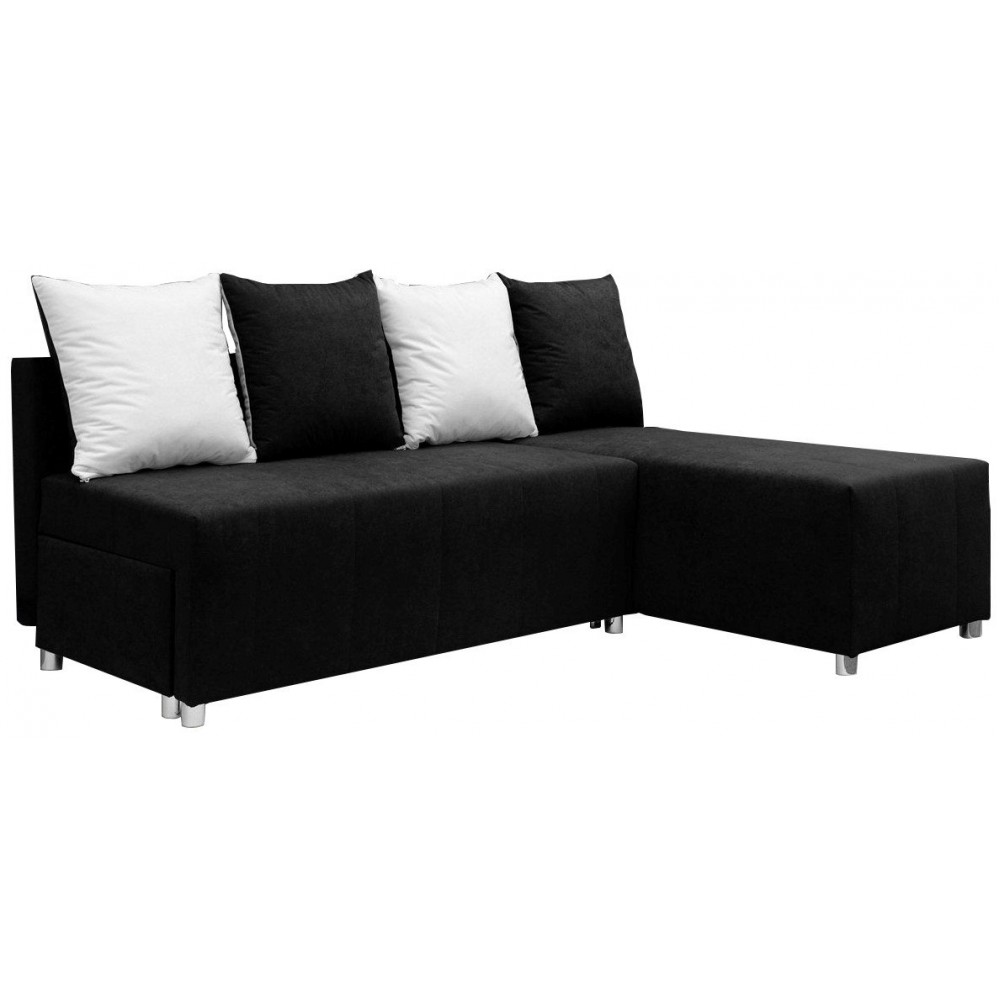 Γωνιακός καναπές Ezio-Μαύρο 193x145x85