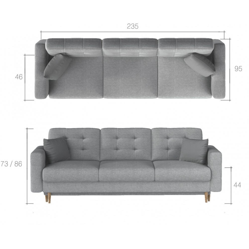 Σετ σαλονιού Amelion-Πετρολ 250x162x87