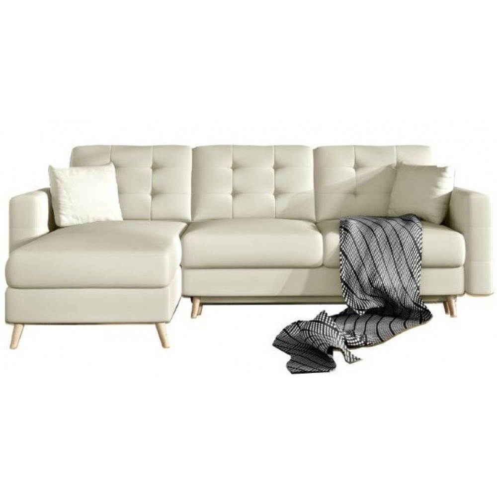 Γωνιακός καναπές Amelion-Μπεζ 250x162x87