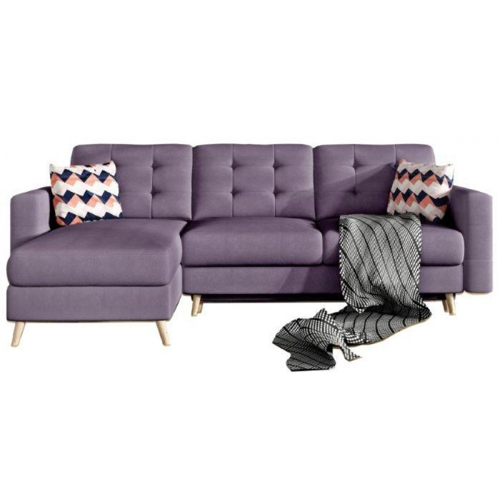 Γωνιακός καναπές Amelion-Μωβ 250x162x87