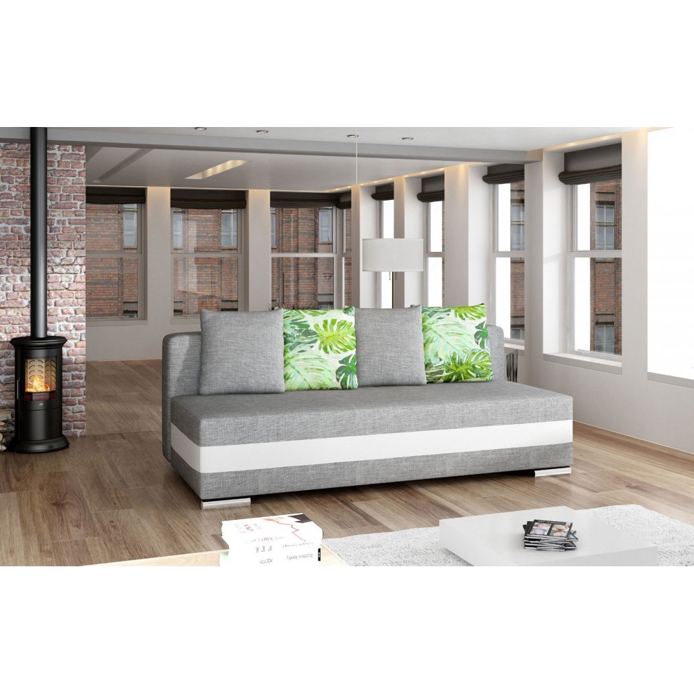 Καναπές - κρεβάτι Zenia-Γκρι - Λευκό
