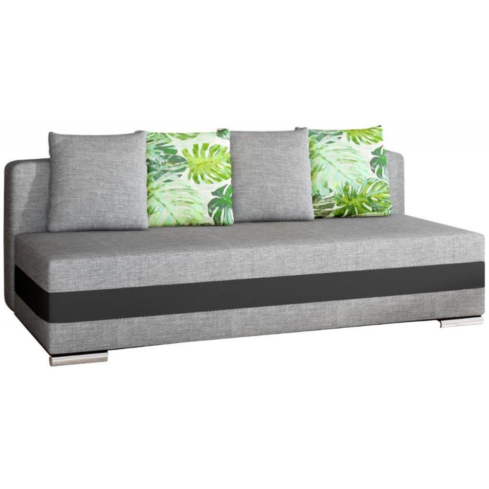 Καναπές - κρεβάτι Zenia-Γκρι - Μαύρο