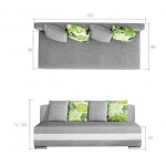 Καναπές - κρεβάτι Zenia-Γκρι - Μαύρο