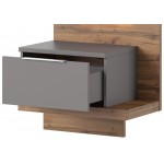 Κομοδίνο Ludost κρεμαστό-Φυσικό - Γκρι-Αριστερά