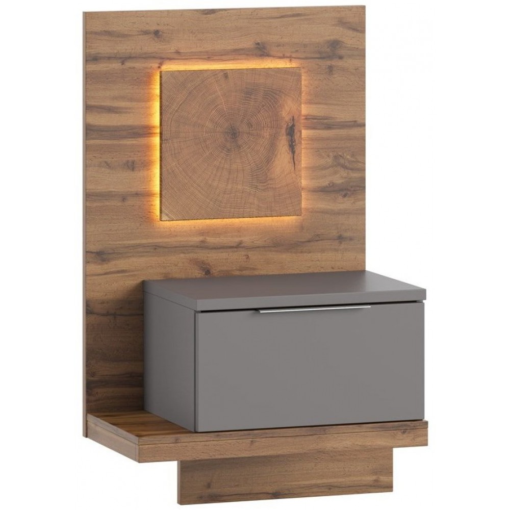 Κομοδίνο Ludost κρεμαστό-Φυσικό - Γκρι-Αριστερά