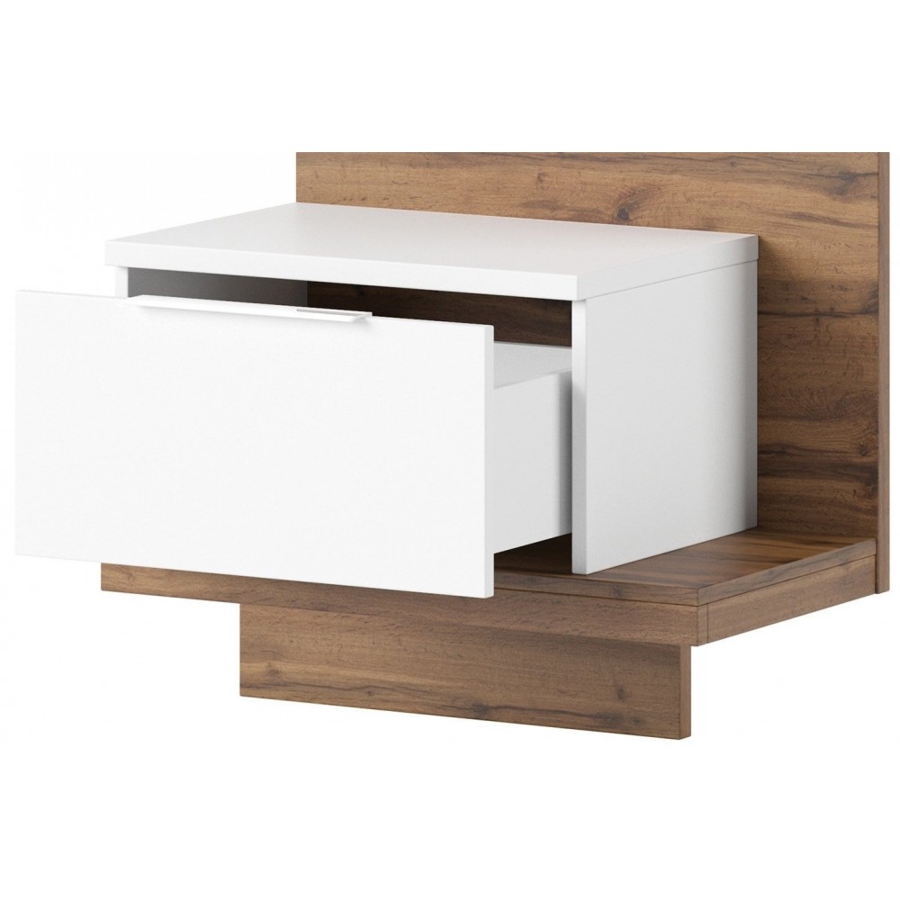 Κομοδίνο Ludost κρεμαστό-Φυσικό - Γκρι-Αριστερά