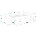 Κρεβάτι Lilena II-Λευκό 206x97x61
