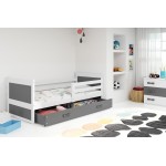 Κρεβάτι Riccon-Λευκό - Γραφίτης-200 x 90 205x97x73