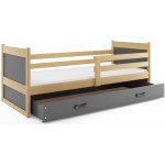 Κρεβάτι Riccon-Φυσικό - Γραφίτης-200 x 90 205x97x73