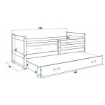 Κρεβάτι Riccon II-Λευκό - Πράσινο-200 x 90 206x97x73