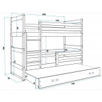 Κουκέτα Riccon II-Γραφίτης - Λευκό-200 x 90 206x97x154