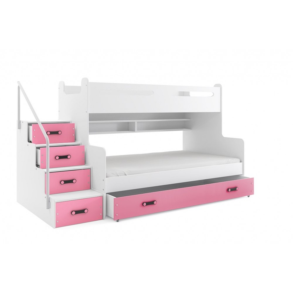 Κουκέτα Steps-Λευκό - Ροζ 260x124x145
