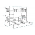 Κουκέτα Dorian II-Γραφίτης-200 x 90 206x97x154