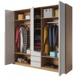 Ντουλάπα Sherio πεντάφυλλη-Φυσικό-Λευκό