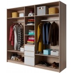 Ντουλάπα Sherio πεντάφυλλη-Φυσικό-Λευκό