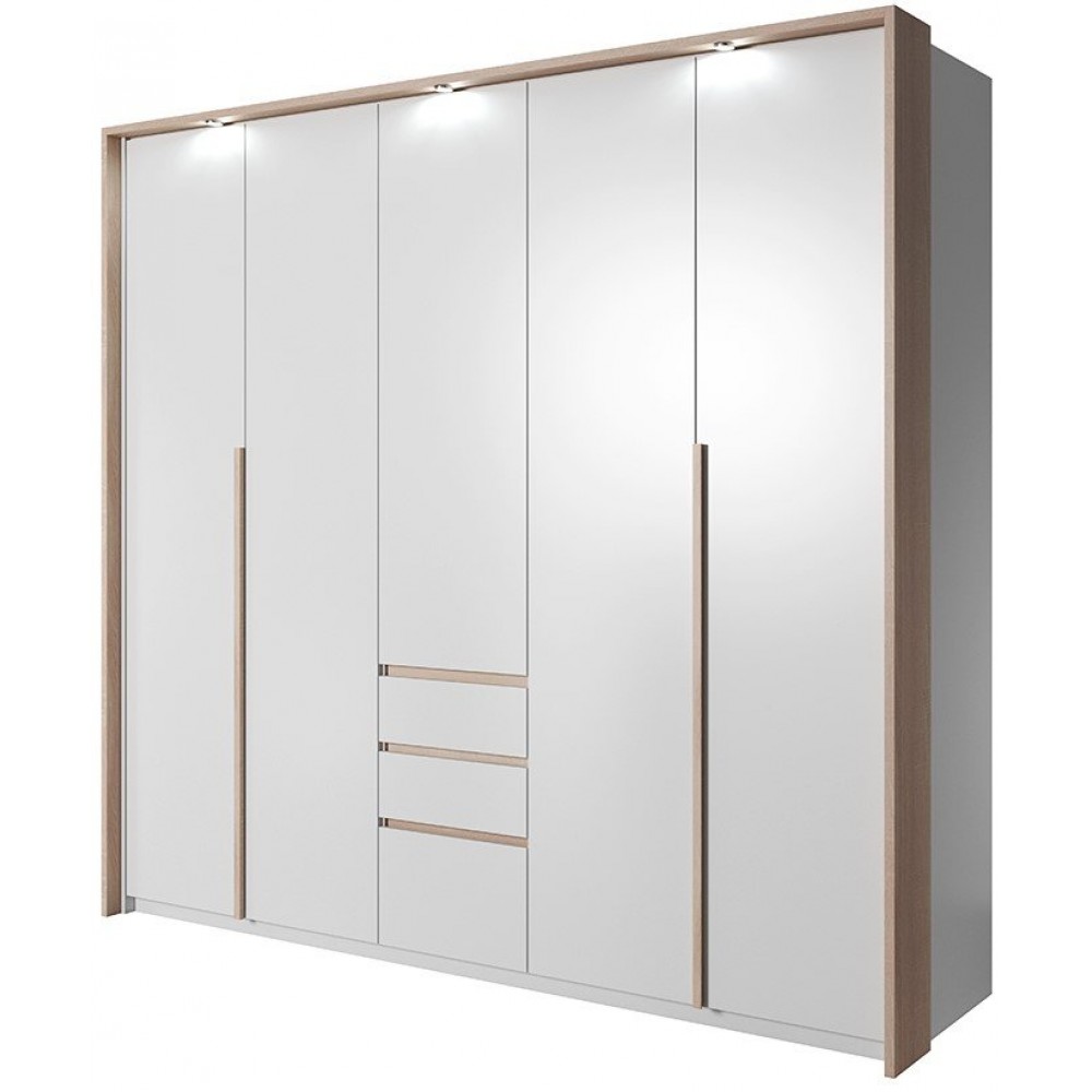 Ντουλάπα Sherio πεντάφυλλη-Φυσικό-Λευκό