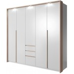 Ντουλάπα Sherio πεντάφυλλη-Φυσικό-Λευκό