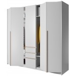 Ντουλάπα Sherio πεντάφυλλη-Φυσικό-Λευκό