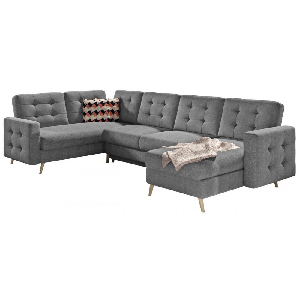 Γωνιακός καναπές Amelion Plus-Γκρι Σκούρο 320x202x90