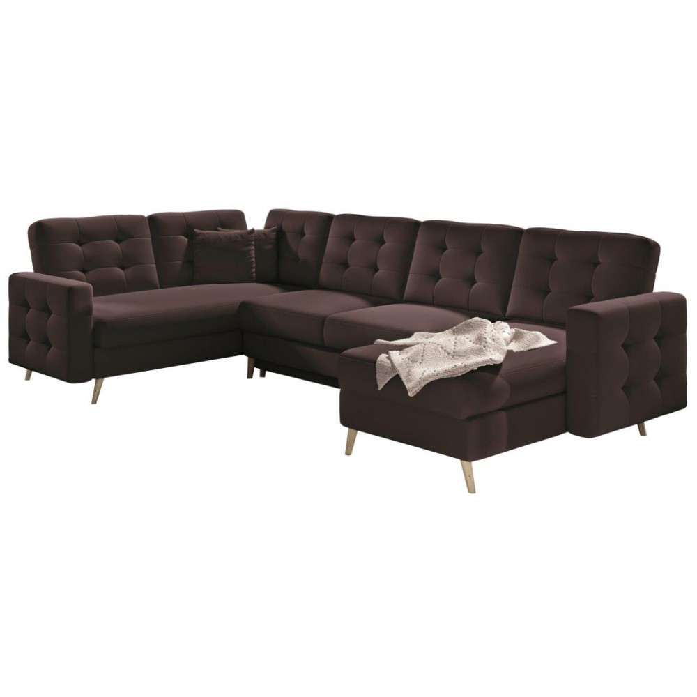 Γωνιακός καναπές Amelion Plus-Καφέ