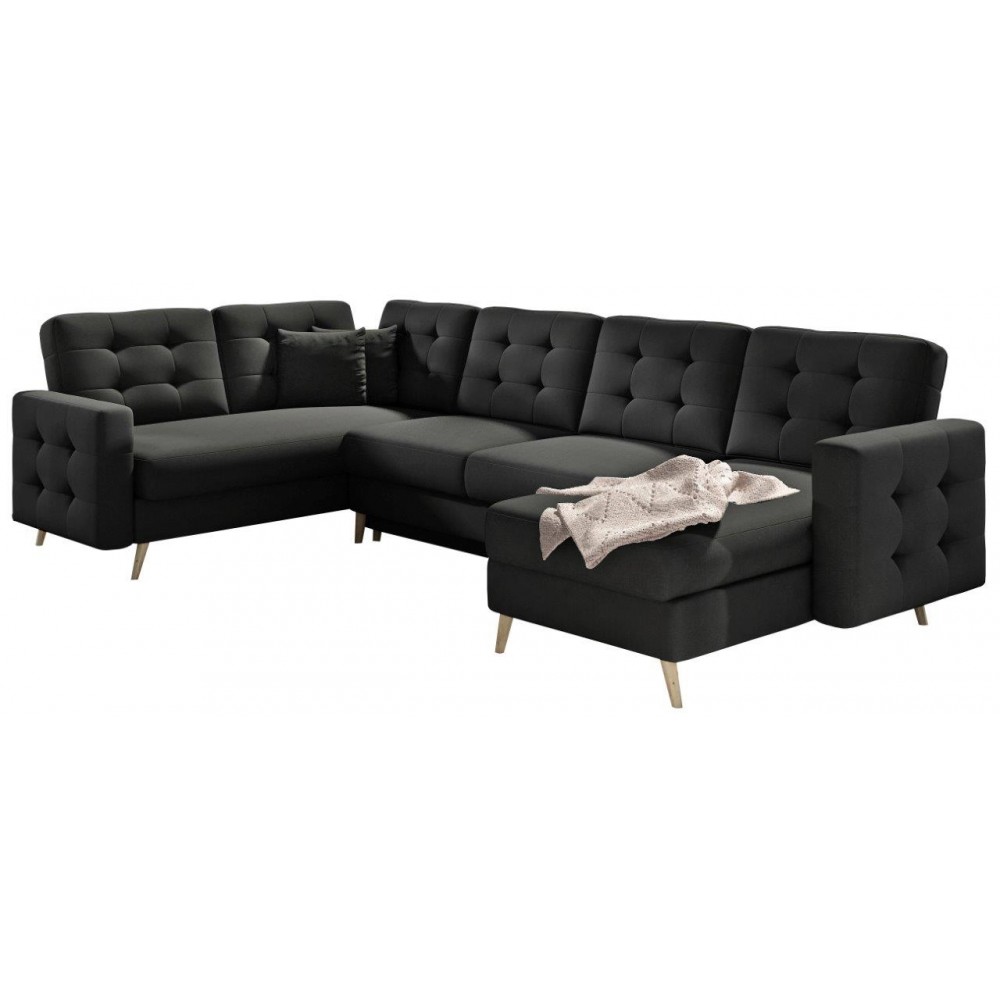Γωνιακός καναπές Amelion Plus-Μαύρο