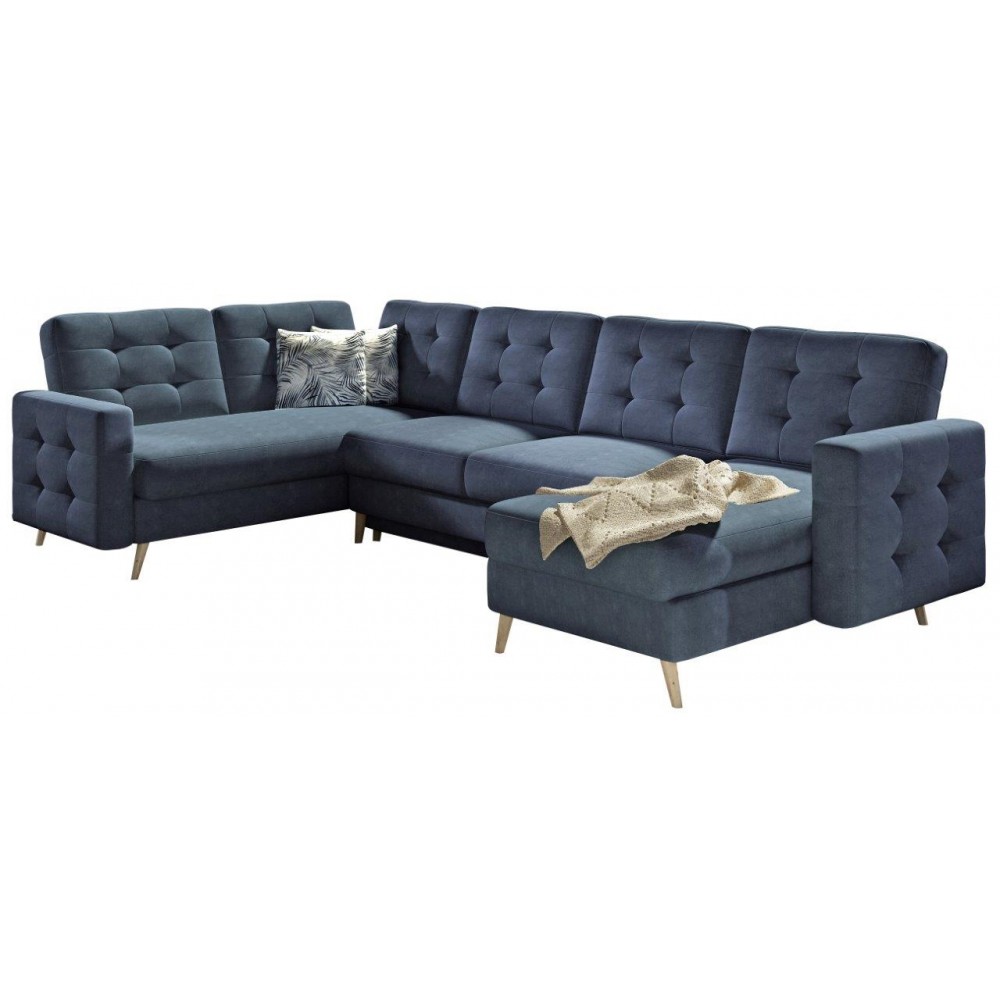 Γωνιακός καναπές Amelion Plus-Μπλε 320x202x90