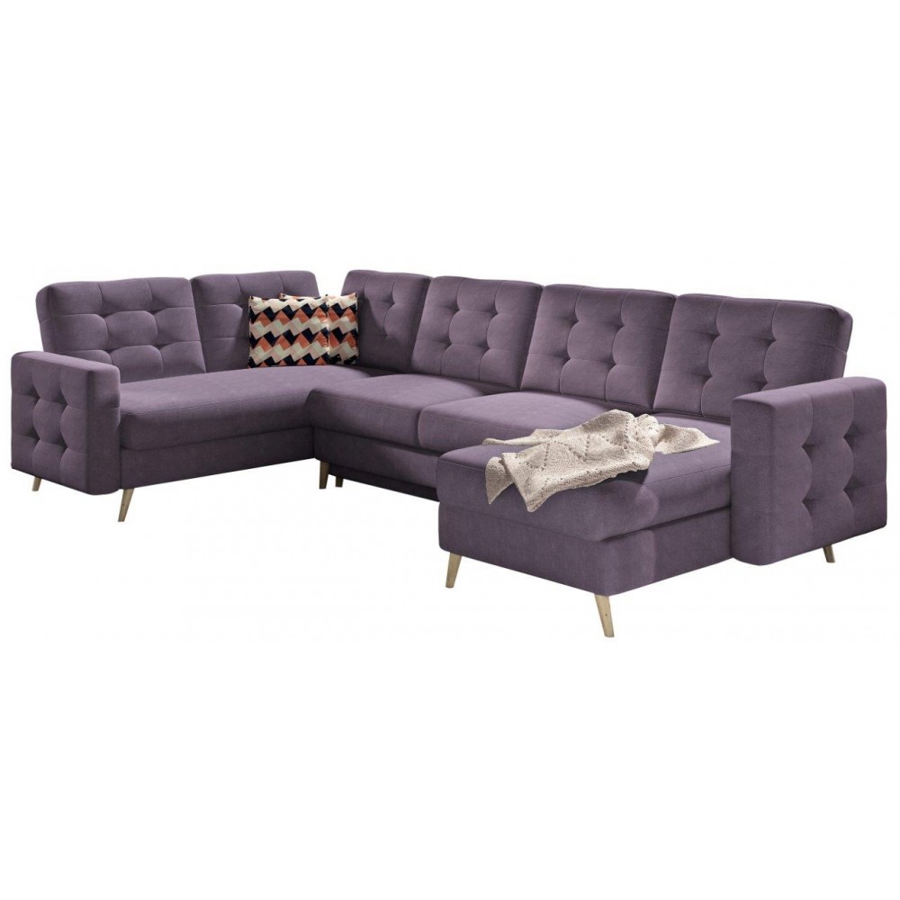 Γωνιακός καναπές Amelion Plus-Μωβ 320x202x90