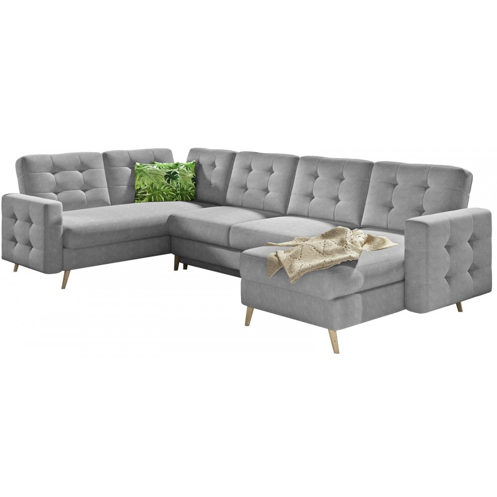 Γωνιακός καναπές Amelion Plus-Γκρι Ανοιχτό