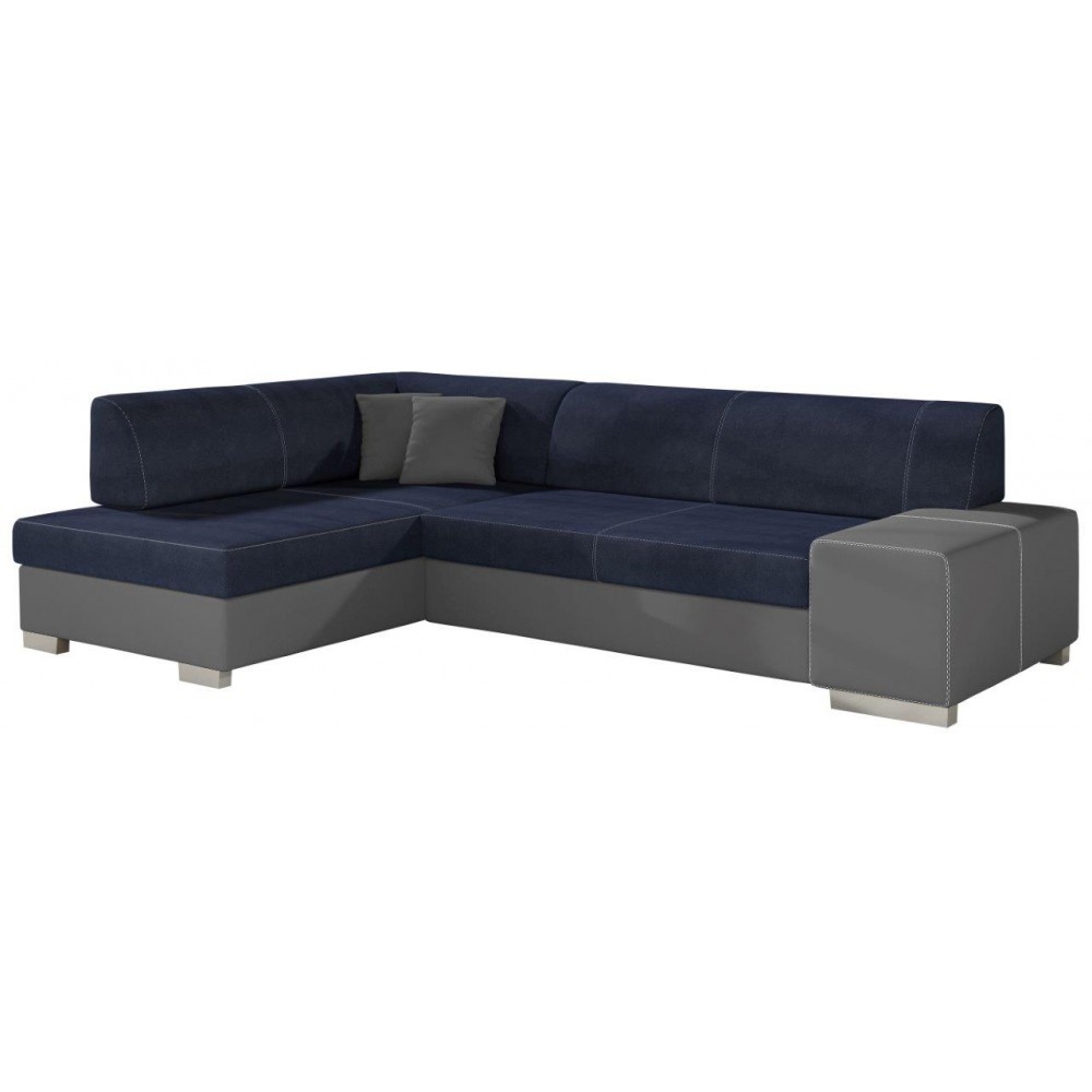 Γωνιακός καναπές Firminio-Γκρι - Μπλε-Αριστερή