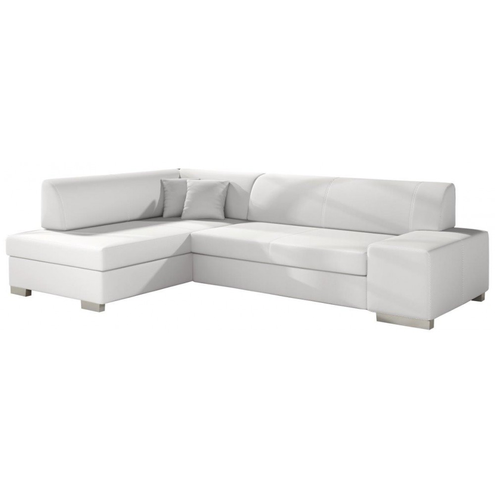 Γωνιακός καναπές Firminio-Λευκό-Αριστερή