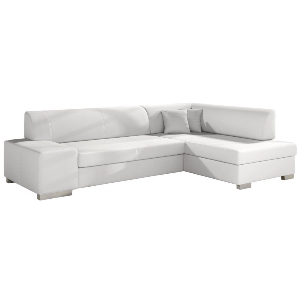 Γωνιακός καναπές Firminio-Λευκό-Δεξιά