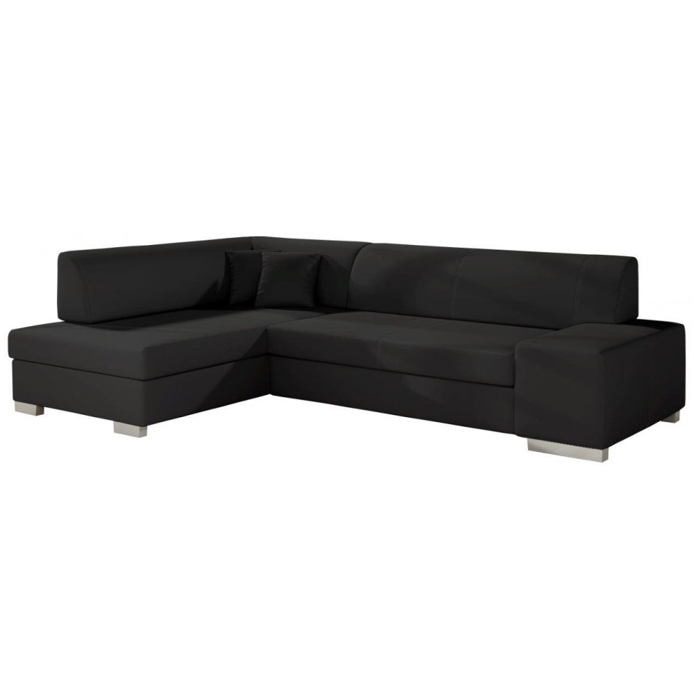 Γωνιακός καναπές Firminio-Μαύρο-Αριστερή