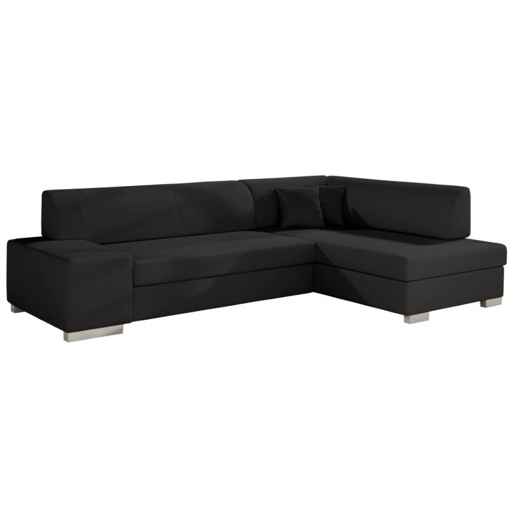 Γωνιακός καναπές Firminio-Μαύρο-Δεξιά