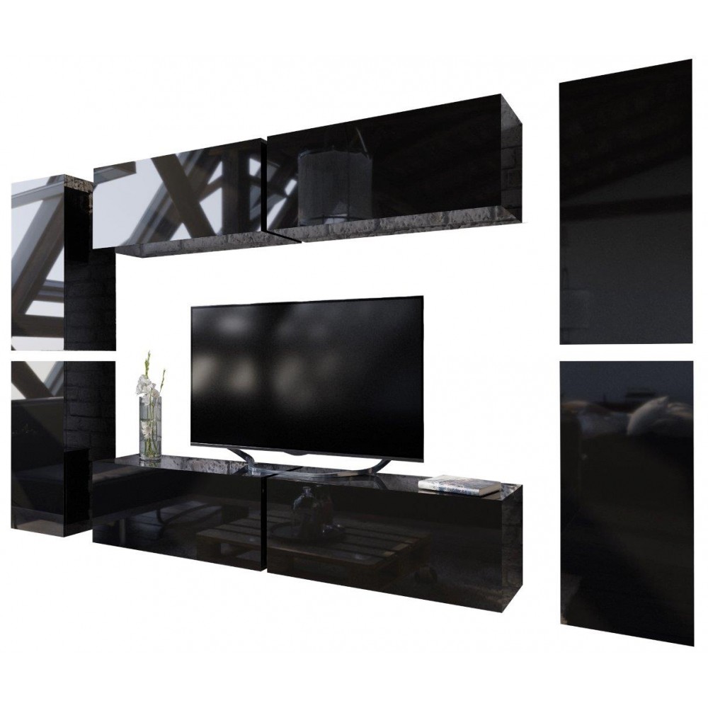 Σύνθεση σαλονιού Sarlot-Μαύρο