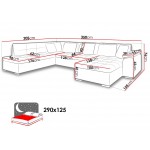 Γωνιακός καναπές Niko Bis 350x205x76