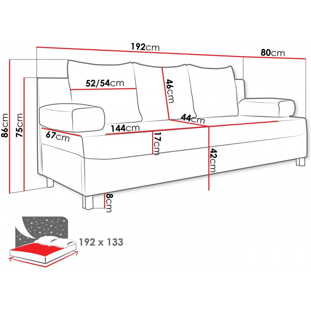Καναπές - κρεβάτι Dover