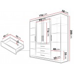 Ντουλάπα Bali 4D τετράφυλλη-Leuko