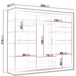 Ντουλάπα Vista-Μήκος: 250 εκ.-Λευκό