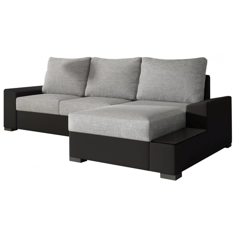 Γωνιακός καναπές Nero-Μαύρο - Γκρι-Δεξιά